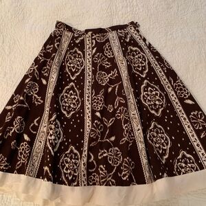 Floral Brown and White Skirt